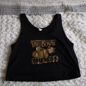 Gold Glittered Workout Crop Top